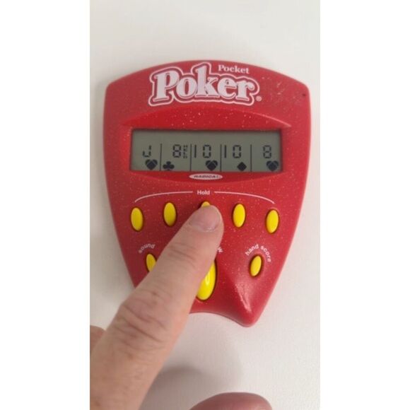 2002 Radica Lighted Sound Poker Pocket Handheld Digital Card Game Casino WORKS - Picture 2 of 10